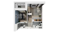 2 pokoje, mieszkanie 47,60 m², piętro 5, oferta nr B1.5.3, ATAL Symbioza, Gdynia, Cisowa, ul. Kcyńska