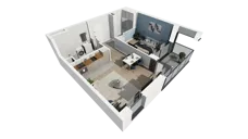 2 pokoje, mieszkanie 47,60 m², piętro 5, oferta nr B1.5.3, ATAL Symbioza, Gdynia, Cisowa, ul. Kcyńska