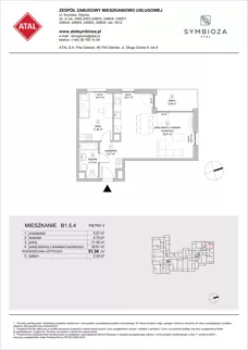 2 pokoje, mieszkanie 51,34 m², piętro 5, oferta nr B1.5.4, ATAL Symbioza, Gdynia, Cisowa, ul. Kcyńska