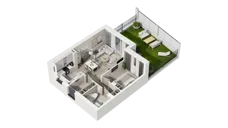 2 pokoje, mieszkanie 49,68 m², parter, oferta nr 14B.1, Przystań Sobieszewo, Gdańsk, Wyspa Sobieszewska, ul. Narcyzowa