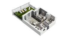 2 pokoje, mieszkanie 49,68 m², parter, oferta nr 14B.1, Przystań Sobieszewo, Gdańsk, Wyspa Sobieszewska, ul. Narcyzowa