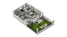 2 pokoje, mieszkanie 49,68 m², parter, oferta nr 14B.1, Przystań Sobieszewo, Gdańsk, Wyspa Sobieszewska, ul. Narcyzowa