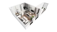 2 pokoje, mieszkanie 41,10 m², piętro 16, oferta nr C-16-179C, ATAL Olimpijska, Katowice, Bogucice, ul. Olimpijska / al. Korfantego