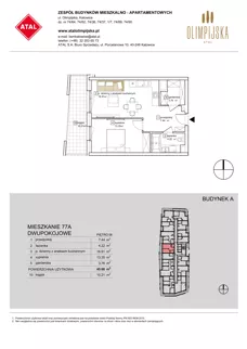 2 pokoje, mieszkanie 45,68 m², piętro 6, oferta nr A-06-77A, ATAL Olimpijska, Katowice, Bogucice, ul. Olimpijska / al. Korfantego