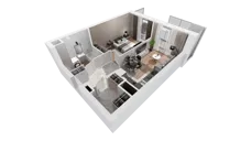 2 pokoje, mieszkanie 45,68 m², piętro 6, oferta nr A-06-77A, ATAL Olimpijska, Katowice, Bogucice, ul. Olimpijska / al. Korfantego
