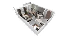 2 pokoje, mieszkanie 45,68 m², piętro 6, oferta nr A-06-77A, ATAL Olimpijska, Katowice, Bogucice, ul. Olimpijska / al. Korfantego