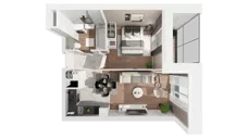 2 pokoje, mieszkanie 37,88 m², piętro 4, oferta nr C-04-42C, ATAL Olimpijska, Katowice, Bogucice, ul. Olimpijska / al. Korfantego