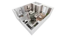 2 pokoje, mieszkanie 37,88 m², piętro 4, oferta nr C-04-42C, ATAL Olimpijska, Katowice, Bogucice, ul. Olimpijska / al. Korfantego