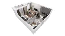 2 pokoje, mieszkanie 37,88 m², piętro 4, oferta nr C-04-42C, ATAL Olimpijska, Katowice, Bogucice, ul. Olimpijska / al. Korfantego