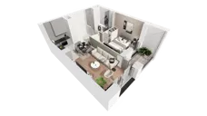 2 pokoje, mieszkanie 37,88 m², piętro 4, oferta nr C-04-42C, ATAL Olimpijska, Katowice, Bogucice, ul. Olimpijska / al. Korfantego