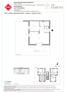 2 pokoje, mieszkanie 43,67 m², parter, oferta nr 8.1, ATAL Jasieny, Gdańsk, Jasień, ul. Stężycka