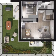 2 pokoje, mieszkanie 43,67 m², parter, oferta nr 8.1, ATAL Jasieny, Gdańsk, Jasień, ul. Stężycka