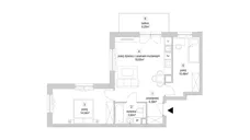 3 pokoje, mieszkanie 53,43 m², piętro 1, oferta nr 9.2.3, Osiedle Przyjemne - etap IV, Gdańsk, Jasień, ul. Flisykowskiego