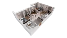 3 pokoje, mieszkanie 69,13 m², piętro 3, oferta nr 6.03.C24, Ogrody Andersa II, Gliwice, Wojska Polskiego, ul. Generała Władysława Andersa