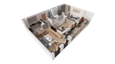3 pokoje, mieszkanie 70,54 m², piętro 4, oferta nr 7.04.A22, Ogrody Andersa II, Gliwice, Wojska Polskiego, ul. Generała Władysława Andersa