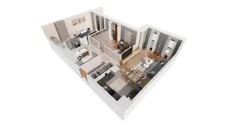 3 pokoje, mieszkanie 70,54 m², piętro 4, oferta nr 7.04.A22, Ogrody Andersa II, Gliwice, Wojska Polskiego, ul. Generała Władysława Andersa