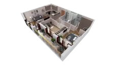 3 pokoje, mieszkanie 70,54 m², piętro 4, oferta nr 7.04.A22, Ogrody Andersa II, Gliwice, Wojska Polskiego, ul. Generała Władysława Andersa