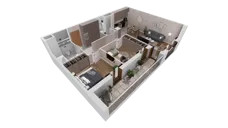 3 pokoje, mieszkanie 69,15 m², piętro 4, oferta nr 8.04.C33, Ogrody Andersa II, Gliwice, Wojska Polskiego, ul. Generała Władysława Andersa
