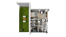 3 pokoje, mieszkanie 63,06 m², parter, oferta nr B1.0.1, ATAL Symbioza, Gdynia, Cisowa, ul. Kcyńska