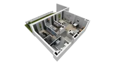 3 pokoje, mieszkanie 63,06 m², parter, oferta nr B1.0.1, ATAL Symbioza, Gdynia, Cisowa, ul. Kcyńska