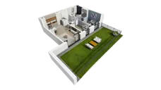 3 pokoje, mieszkanie 63,06 m², parter, oferta nr B1.0.1, ATAL Symbioza, Gdynia, Cisowa, ul. Kcyńska