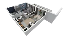 3 pokoje, mieszkanie 63,06 m², parter, oferta nr B1.0.1, ATAL Symbioza, Gdynia, Cisowa, ul. Kcyńska
