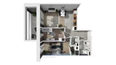 3 pokoje, mieszkanie 67,72 m², piętro 1, oferta nr B1.1.1, ATAL Symbioza, Gdynia, Cisowa, ul. Kcyńska