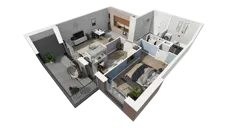 3 pokoje, mieszkanie 67,72 m², piętro 1, oferta nr B1.1.1, ATAL Symbioza, Gdynia, Cisowa, ul. Kcyńska