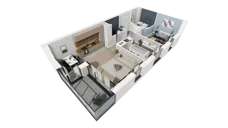 3 pokoje, mieszkanie 60,93 m², piętro 1, oferta nr B1.1.4, ATAL Symbioza, Gdynia, Cisowa, ul. Kcyńska