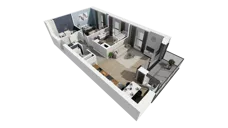3 pokoje, mieszkanie 60,93 m², piętro 1, oferta nr B1.1.4, ATAL Symbioza, Gdynia, Cisowa, ul. Kcyńska