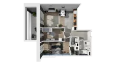 3 pokoje, mieszkanie 67,71 m², piętro 2, oferta nr B1.2.1, ATAL Symbioza, Gdynia, Cisowa, ul. Kcyńska