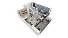 3 pokoje, mieszkanie 67,71 m², piętro 2, oferta nr B1.2.1, ATAL Symbioza, Gdynia, Cisowa, ul. Kcyńska