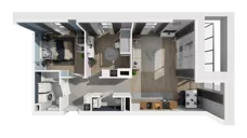 3 pokoje, mieszkanie 60,93 m², piętro 2, oferta nr B1.2.4, ATAL Symbioza, Gdynia, Cisowa, ul. Kcyńska