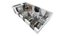 3 pokoje, mieszkanie 60,93 m², piętro 2, oferta nr B1.2.4, ATAL Symbioza, Gdynia, Cisowa, ul. Kcyńska