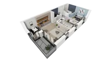 3 pokoje, mieszkanie 60,93 m², piętro 2, oferta nr B1.2.4, ATAL Symbioza, Gdynia, Cisowa, ul. Kcyńska