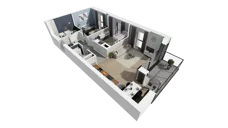 3 pokoje, mieszkanie 60,93 m², piętro 2, oferta nr B1.2.4, ATAL Symbioza, Gdynia, Cisowa, ul. Kcyńska