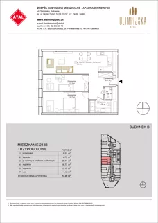 3 pokoje, apartament 72,39 m², piętro 27, oferta nr B-27-213B, ATAL Olimpijska, Katowice, Bogucice, ul. Olimpijska / al. Korfantego
