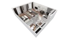 3 pokoje, apartament 72,39 m², piętro 27, oferta nr B-27-213B, ATAL Olimpijska, Katowice, Bogucice, ul. Olimpijska / al. Korfantego