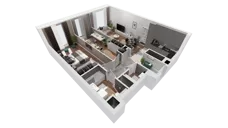 3 pokoje, apartament 70,92 m², piętro 28, oferta nr B-28-222B, ATAL Olimpijska, Katowice, Bogucice, ul. Olimpijska / al. Korfantego