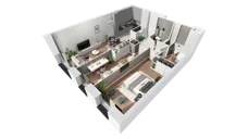 3 pokoje, apartament 70,92 m², piętro 28, oferta nr B-28-222B, ATAL Olimpijska, Katowice, Bogucice, ul. Olimpijska / al. Korfantego