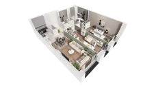 3 pokoje, apartament 70,92 m², piętro 28, oferta nr B-28-222B, ATAL Olimpijska, Katowice, Bogucice, ul. Olimpijska / al. Korfantego