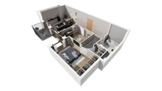 3 pokoje, mieszkanie 56,72 m², piętro 2, oferta nr AII.2.M59, Przewóz 42 ATAL, Kraków, Podgórze, Płaszów, ul. Przewóz 42