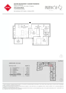 3 pokoje, mieszkanie 56,75 m², piętro 3, oferta nr AII.3.M65, Przewóz 42 ATAL, Kraków, Podgórze, Płaszów, ul. Przewóz 42