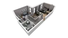 3 pokoje, mieszkanie 56,75 m², piętro 3, oferta nr AII.3.M65, Przewóz 42 ATAL, Kraków, Podgórze, Płaszów, ul. Przewóz 42