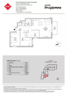 4 pokoje, mieszkanie 77,06 m², piętro 1, oferta nr 7.2.10, Osiedle Przyjemne - etap IV, Gdańsk, Jasień, ul. Flisykowskiego