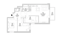 4 pokoje, mieszkanie 77,06 m², piętro 1, oferta nr 7.2.10, Osiedle Przyjemne - etap IV, Gdańsk, Jasień, ul. Flisykowskiego