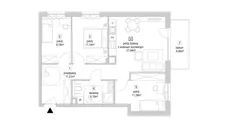 4 pokoje, mieszkanie 70,87 m², piętro 1, oferta nr 9.2.8, Osiedle Przyjemne - etap IV, Gdańsk, Jasień, ul. Flisykowskiego