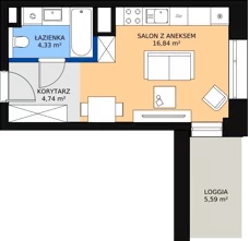 1 pokój, apartament 25,67 m², piętro 4, oferta nr A-04-56A, ATAL Olimpijska, Katowice, Bogucice, ul. Olimpijska / al. Korfantego