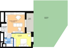 2 pokoje, mieszkanie 45,87 m², piętro 2, oferta nr B-02-09B, ATAL Olimpijska, Katowice, Bogucice, ul. Olimpijska / al. Korfantego