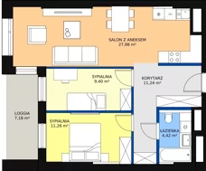 3 pokoje, apartament 64,03 m², piętro 1, oferta nr B-01-05B, ATAL Olimpijska, Katowice, Bogucice, ul. Olimpijska / al. Korfantego
